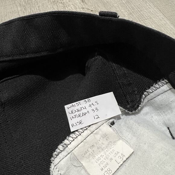 VTG Levis Sta Prest Black 517 Bootcut Pants Dacron Disco Rockabilly Trousers 38 - Picture 5 of 5